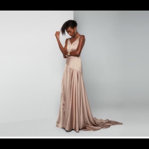 Fame and Partners Escala Dress US 2 small Dark Tan - Picture 3 of 14